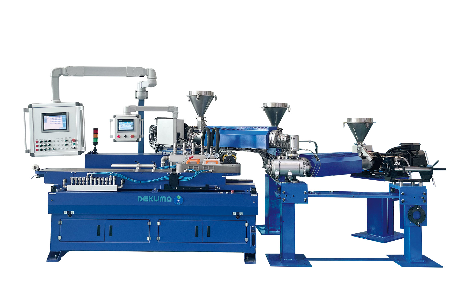 Automobile composite corrugated pipe extrusion production line